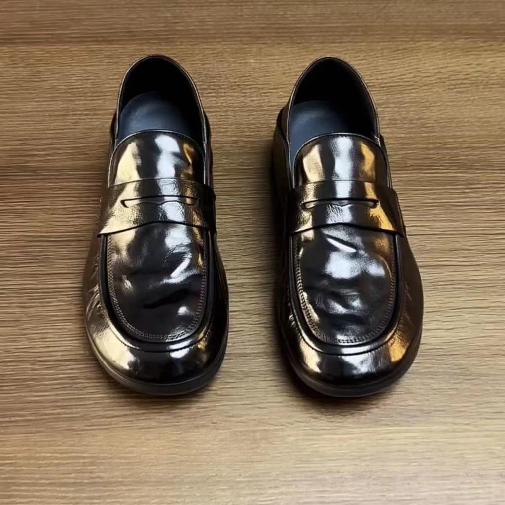 Men Genuine Leather Casual Shoes Comfortable Leisure Shoes Street Cool Slip-on Loafers