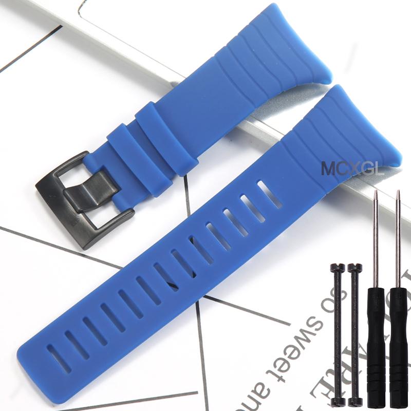 Gumový náhradní řemínek pro Suunto core Pánské sportovní vodotěsné hodinky Černé doplňky k hodinkám Náramky