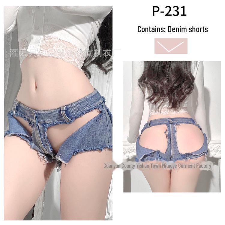 Low Waist Ripped Denim Shorts for Women - Sexy Nightclub Performance Hot Pants