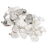 60pcs Pendant Trays Heart Shaped Pendant Setting Cabochon Base Setting with Glass Cabochon