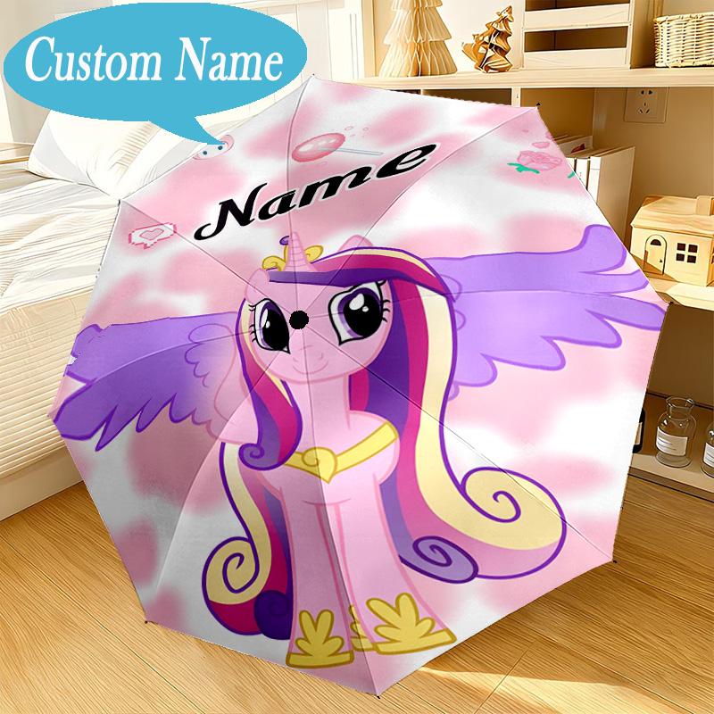 Custom Name Umbrella Pony Friends Forever Umbrella 8-Frame for Travel, Camping, Casual Lightweight Portable, Essential for Family Gifts