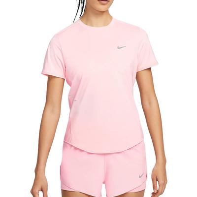 Swoosh Round Neck Quick-Dry Casual Short Sleeve Fitness Top Women Tops Pink HM9699-607