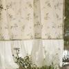 Rüschenvorhänge 1 Paneel, Vintage Blumenspitze Cremefarben Durchsichtige Vorhänge, Shabby Chic Dekor Stangentasche Gerüschte Vorhänge für Wohnzimmer