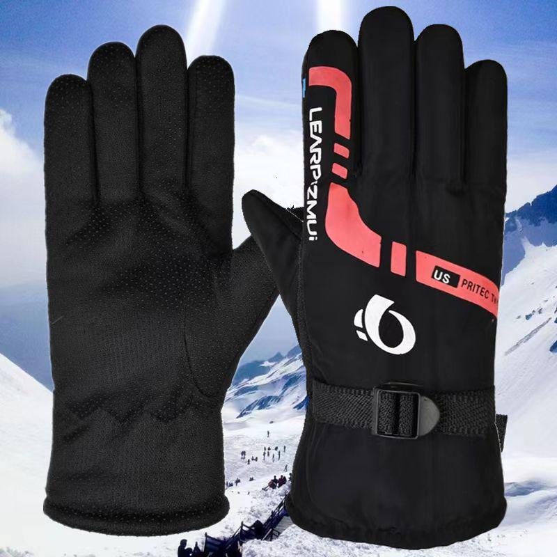 Herren Winter Warme Leder Motorradhandschuhe - Kältefest, Wasserdicht, Touchscreen, Plus Samt