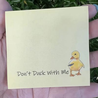 50 Sheets Quacky Cartoon Duck Notepad - Square Shaped Paper Sticky Notes For To-Do Lists And Reminders, Novelty Stationery Back To School
