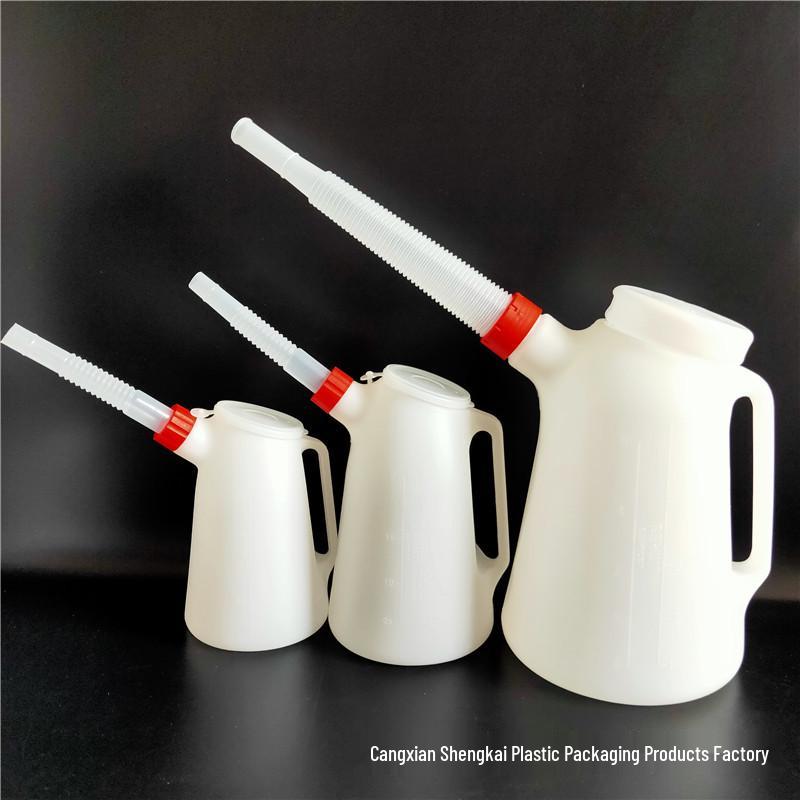 Spot Plastic Oil Can with Long Spout and Scale - Available In 1.2L, 2L, 5L Capacities