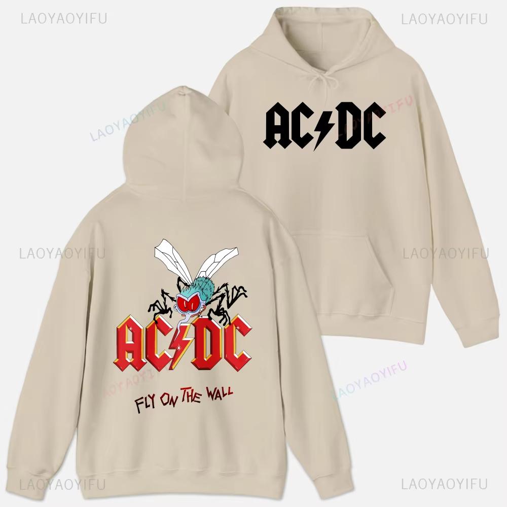 ACDC Printed Unisex Hoodie Plain Clothes Tops Women Long Sleeve Graphic Sweatshirt Quality Clothing Autumn Streetwear Custom Funny