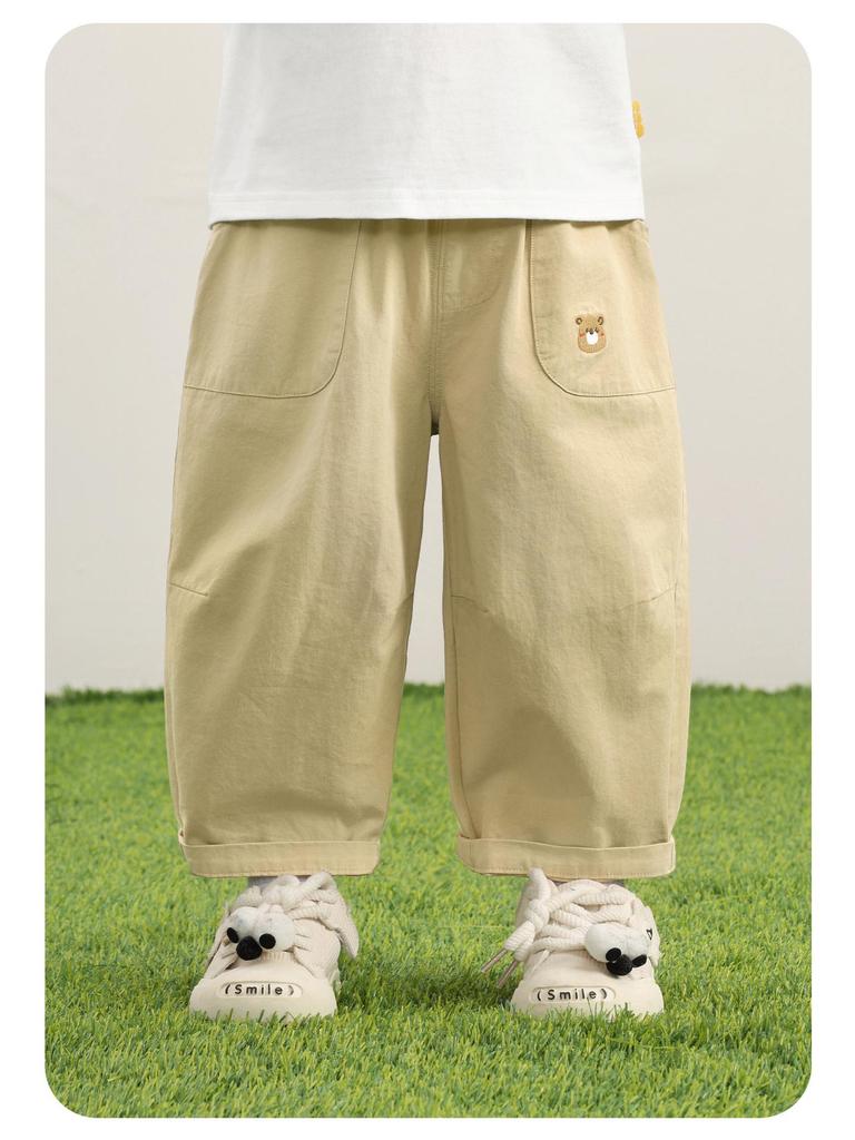 Kaka Panda Children's Spring & Autumn Woven Trousers for Boys and Girls