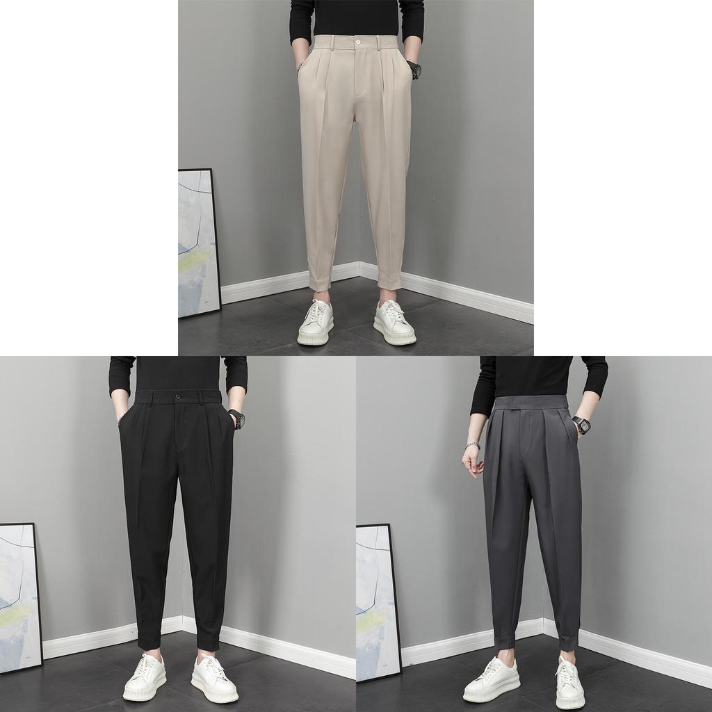 Men Spring Casual Trousers With Stretch Fabric For Daily Wear Youth Fashion