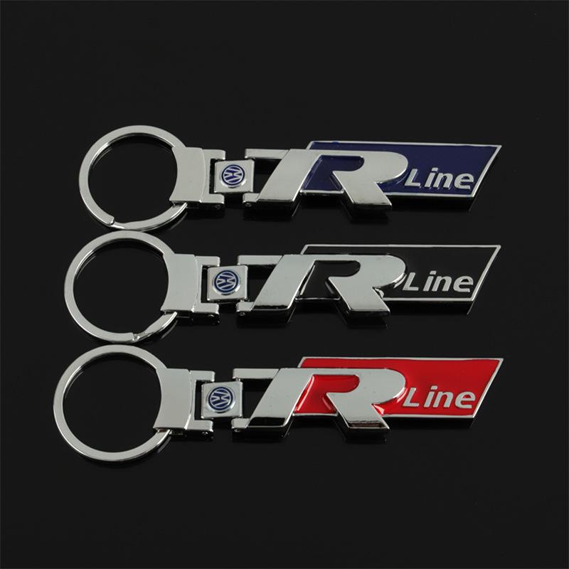 Car Styling Metal Keychain Badge Key Ring Accessories For Volkswagen VW R Golf Tiguan Jetta T-ROC Passat GTI Caddy Touran Arteon Mo0 8w