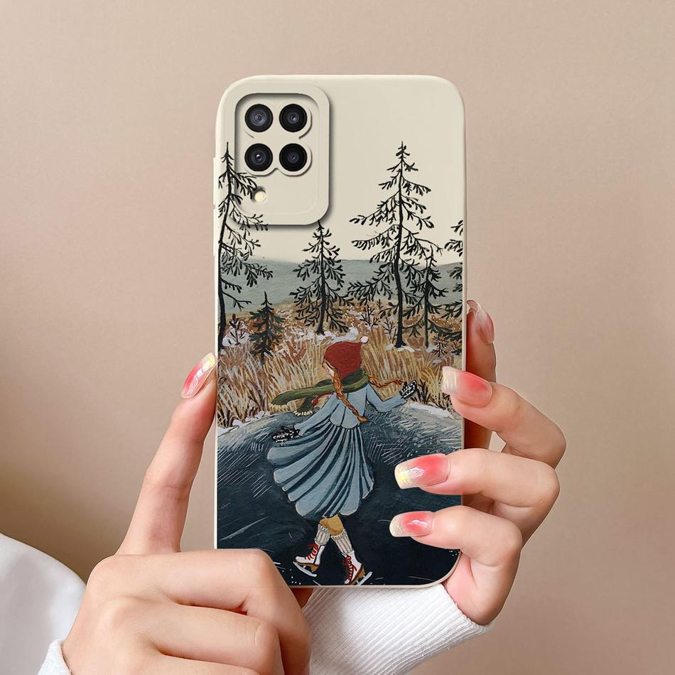 For Samsung Galaxy A12 M12 F12 Phone Case Cartoon Liquid Silicone Full Protection Anti Drop Cover For Samsung A 12 M 12 Bumper