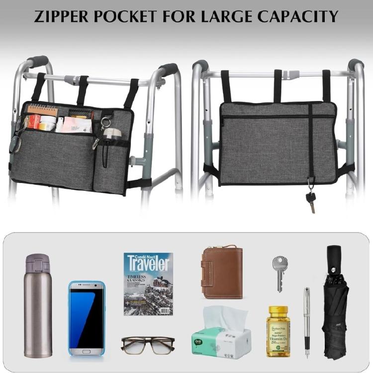 Multipurpose Wheelchair Side Storage Bag for Daily Use Waterproof and Sturdy Oxford Cloth Hanging Pack Household