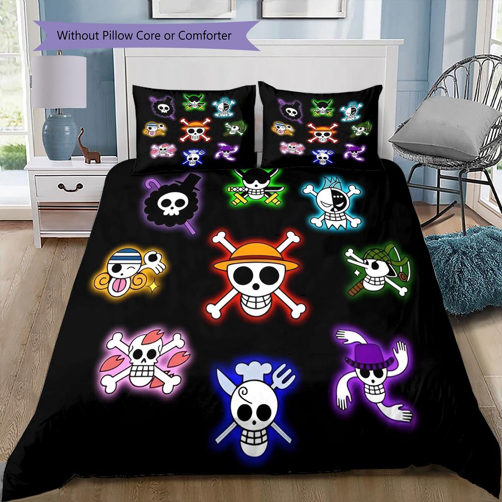Set Copripiumino Trapuntato con Fantasia Cartone Animato Federa Decorazione per la Casa Regalo di Compleanno (1 * copripiumino + 2 * federa, senza nucleo)