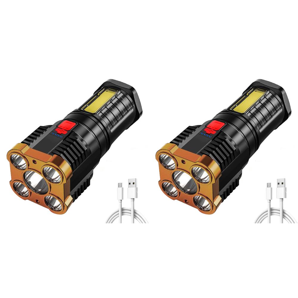 4 LED Flashlight Portable USB Rechargeable 500LM COB Torch Flash Light Outdoor Camping Fishing Lighting COB Side Floodlights