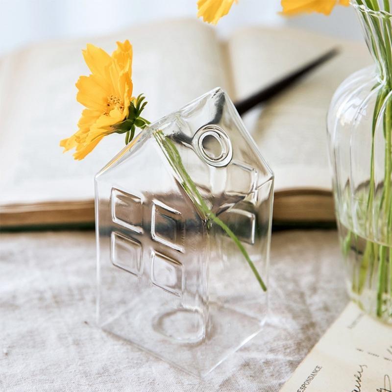 62KD House Glass Vase Hydroponics Vase Dried Flower Bottle Decoration Gift
