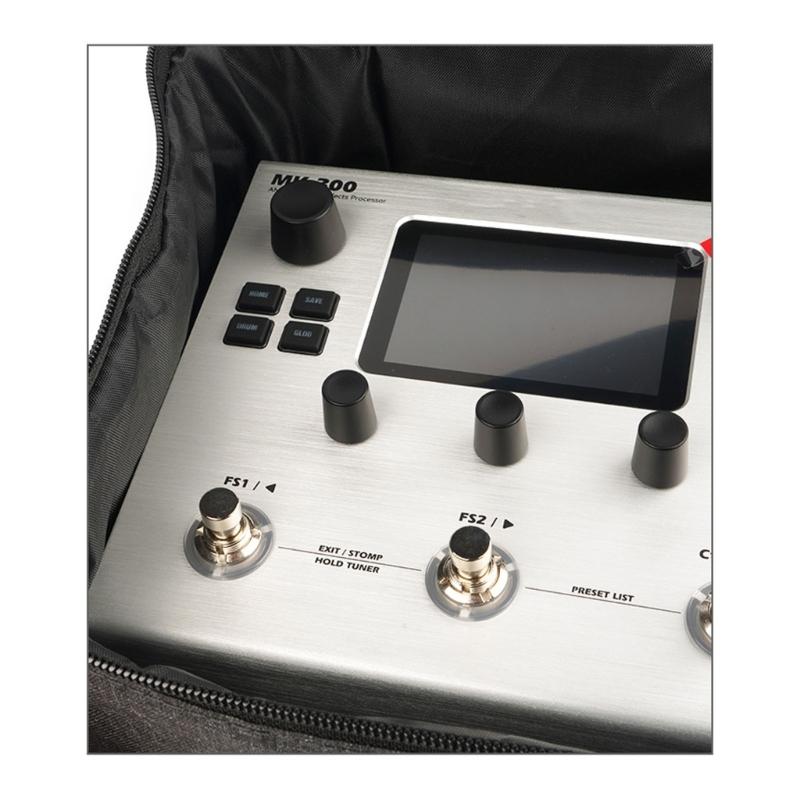 Guitar Pedal Organizer with Multifunctional Storage Pockets Padded Interior Polyester Texture for Live Performances