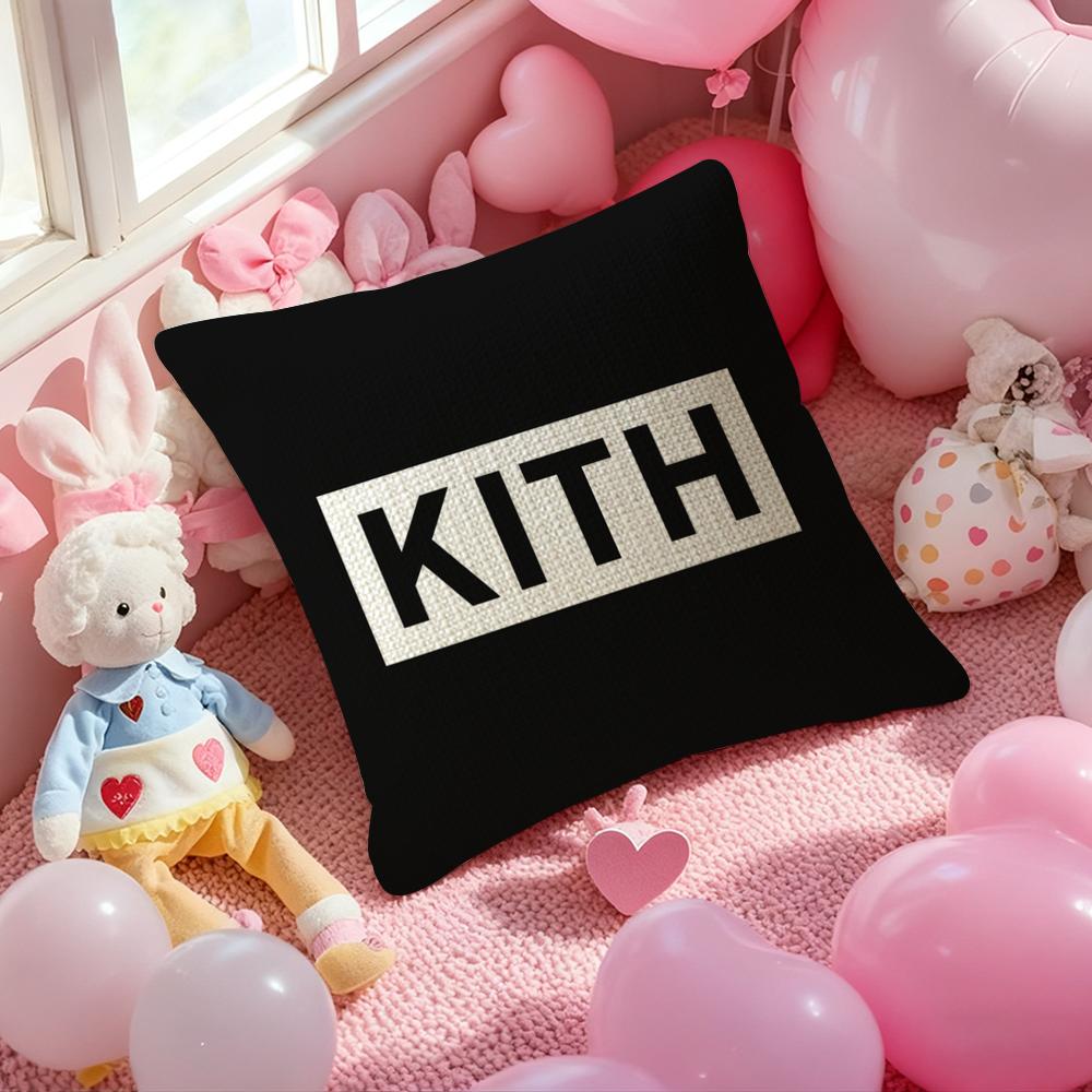 

Classic Logo KKITH Pillow Case Antidustmite Pillowcase Invisible Zipper Silky Short Plush Sofa Cushion Cover 30x30 cm