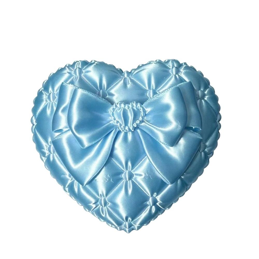 Silk Texture Heart-shaped Jewelry Box Small Size Storage Tray Vanity Table