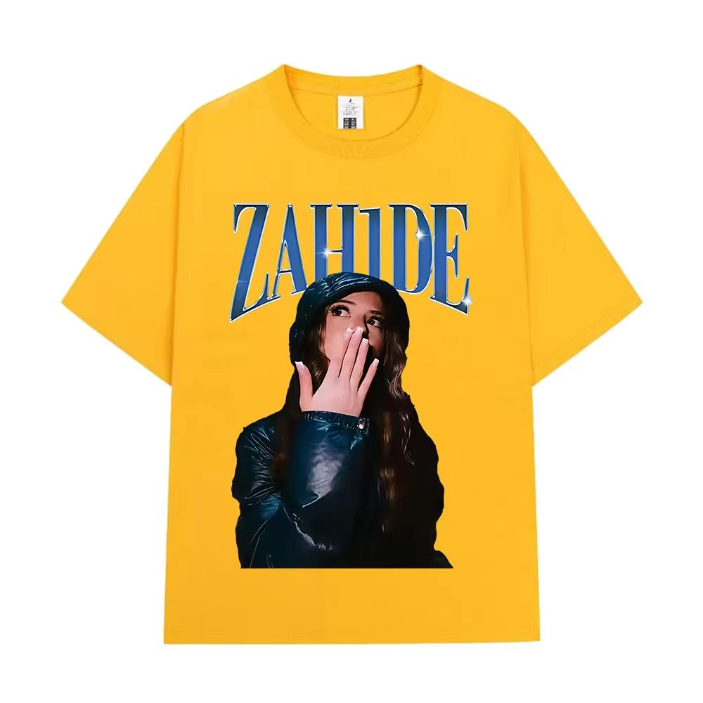 Zahide Merch Graphic Print Unisex Fashion High‑Quality Pure Cotton Loose Short‑Sleeve Harajuku‑Style Women And Men T-shirt