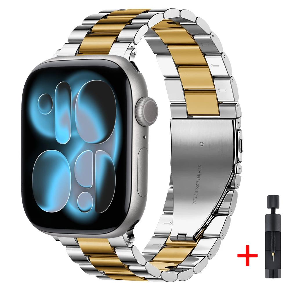 Metallarmband für Apple Watch Strap 46mm 42mm 45mm 44mm 40 41mm Ultra 3 2 1 49mm Modearmband iWatch Serie 11 10 9 8 7 6 5 SE3