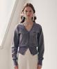 Rolarola V Neck Logo Button Cardigan Gray