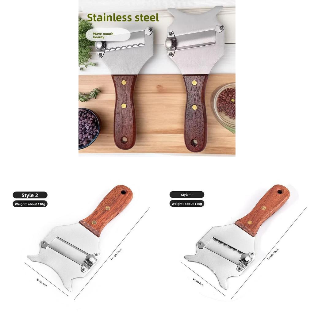 Modern Stainless Steel Truffle Slicer With Wooden Handle Multifunction Cheese And Chocolate Cutter For Gourmet Cooking