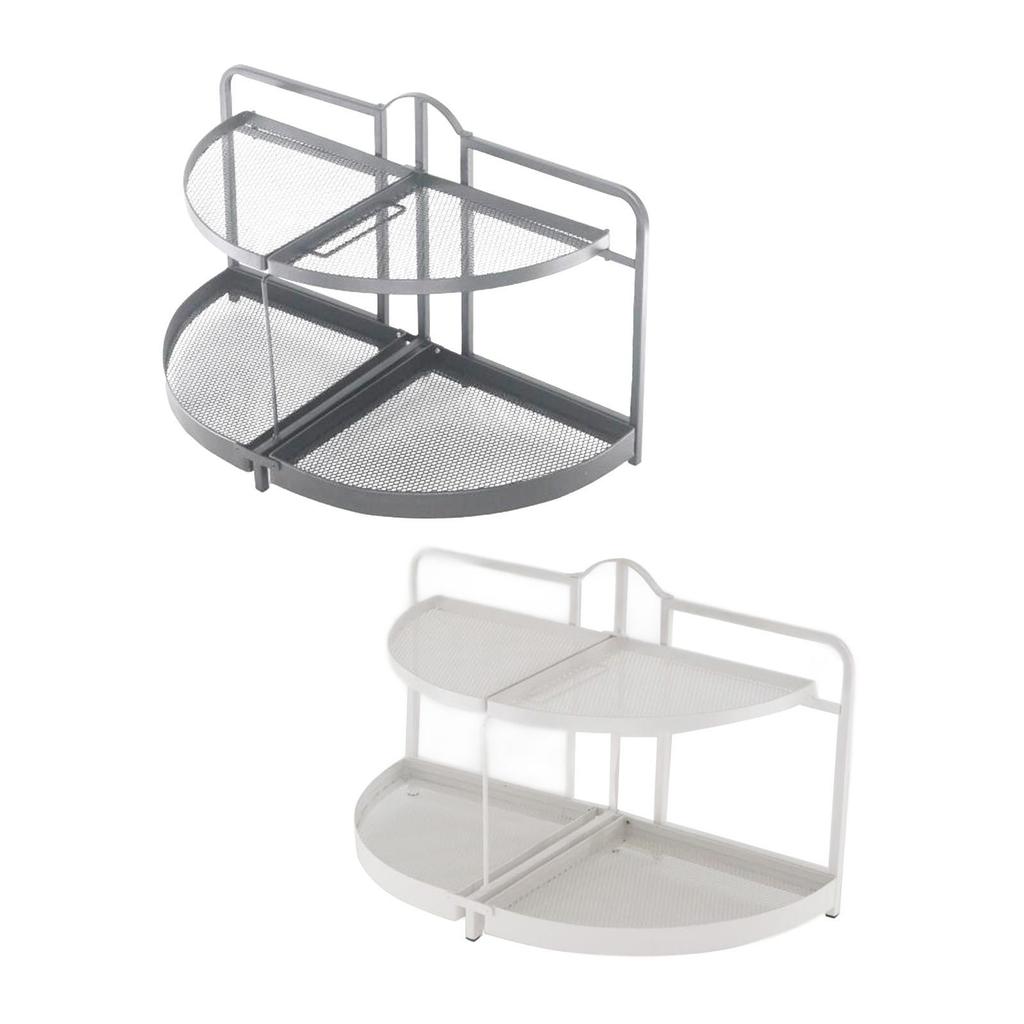 2 Layer Desktop Organizer Multifunction Folding Stable Makeup Storage Rack Spice for Home