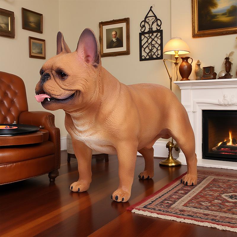 Realistic Large-Size Heart Dog Model: Golden Retriever, Bulldog, Pit Bull for Home or Car Decoration