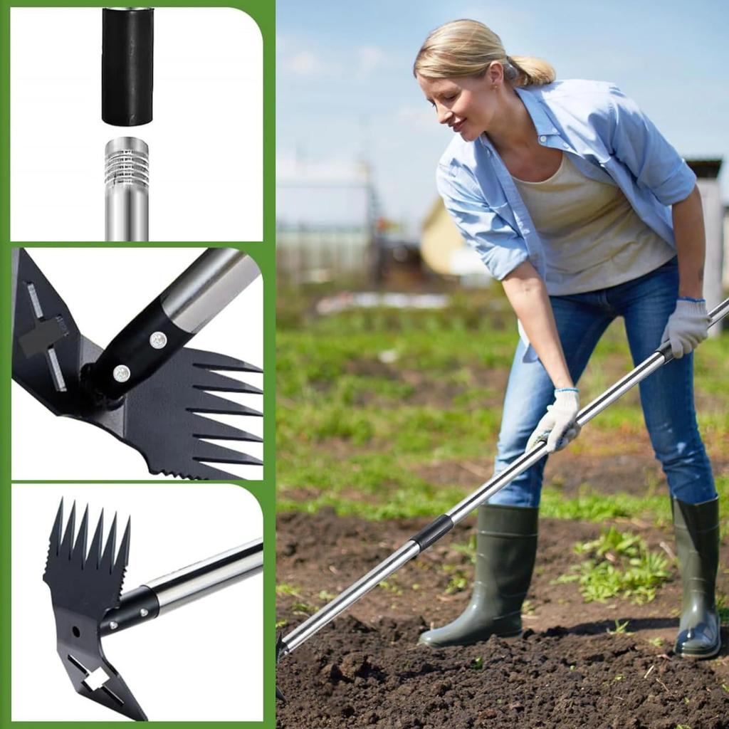Itisyou Weed Puller, Standing Weeder, Telescopic Rake, Manual Weed Puller, Efficient for Gardens, Lawns, Farms, and Gardening