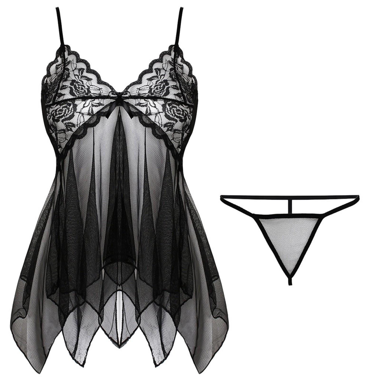 

Женское сексуальное нижнее белье, забавное кружевное нижнее белье, пижамы и юбки One Size чёрный