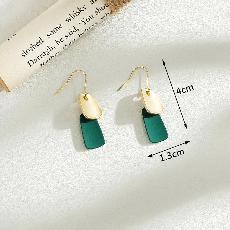 Cercei lungi cu cristale verzi pentru femei, cu pandantive în formă de floare, imitație zirconiu, cercei cu frunze metalice, cadou pentru petrecere