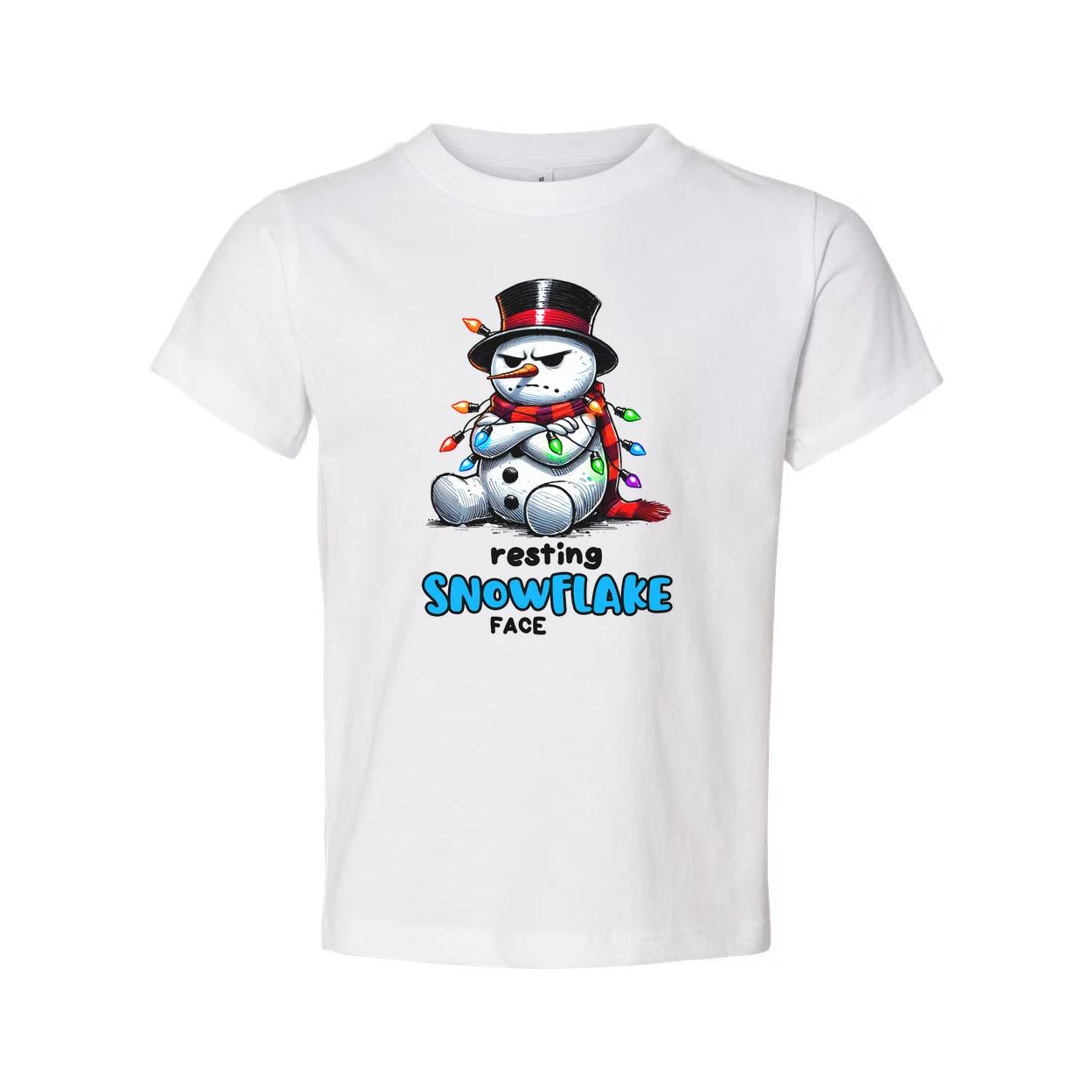 Resting Snowflake Face Snowman T Shirt Unisex Graphic With Christmas Lights And 2XL