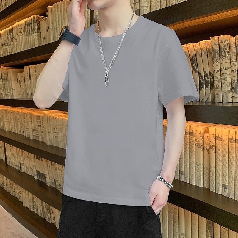 Maglietta da Uomo alla Moda a Maniche Corte Girocollo Casual Monocolore - Stile Unisex