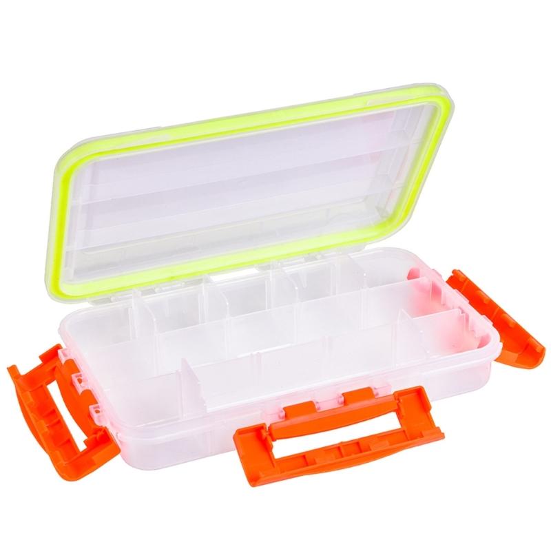 Waterproof Fishing Tackle Hooks Organizers Box Divide Box with Adjustable Dividers Transparent Fishing Lure Storage Box