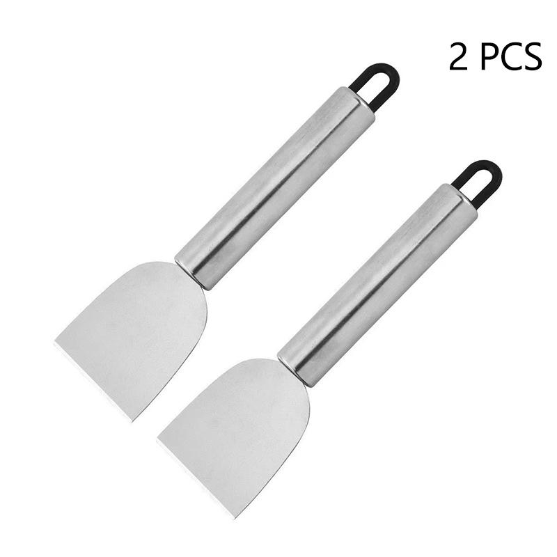 2Pcs Versatile Cleaning Scraper Durable Metal Stainless Steel Glue Remover Snow Shovel For Kitchen, Bathroom And Home Use New