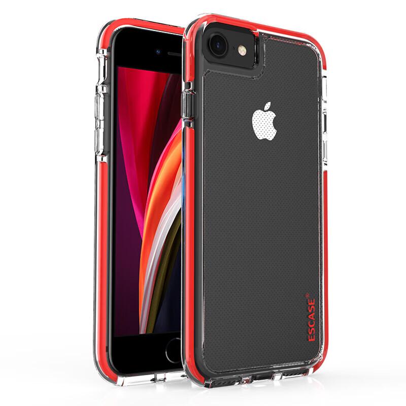 IPhone SE3 Case, IPhone SE2/7/8, Full Protection Shockproof D3O Colorful Dual-Color Precision Anti-Shock Frame Four Corners ES-78 China Red