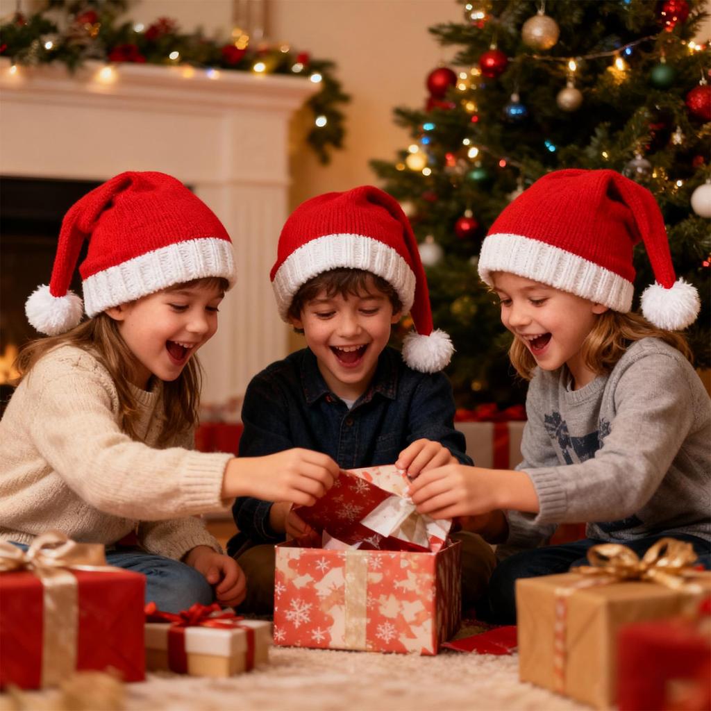 Christmas Knitted Hat Cute Pom Adult Kids Soft Beanie Santa Hat New Year Party Kids Gift Navidad Noel Xmas Decoration