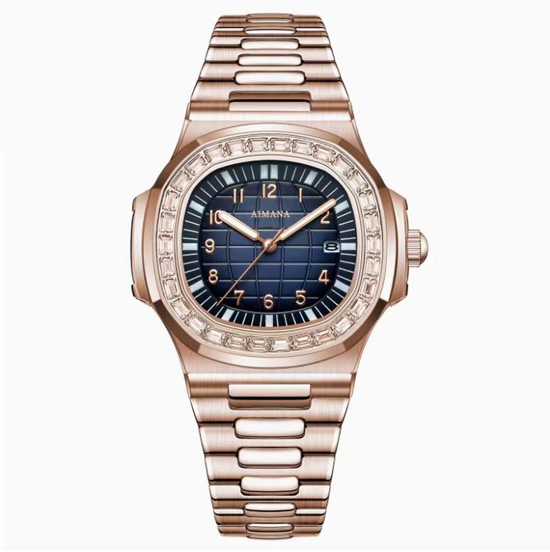 

ЧАСЫ ЦВЕТА РОЗОВОГО ЗОЛОТА МУЖСКИЕ И ЖЕНСКИЕ ЭЛЕГАНТНЫЕ ЧАСЫ Yes синий