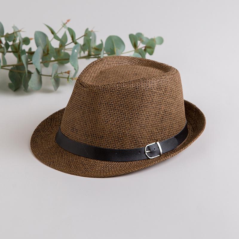 Custom Logo Silk Screen Printed Flax Fedora Hat Unisex Adjustable British Vintage Jazz Cap Beach Travel Sun Hat OEM