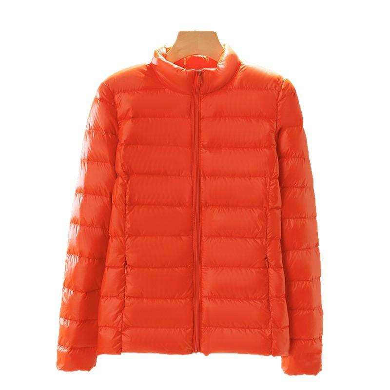 New light and thin stand-up collar down jacket women's short light and large size slim white duck down autumn and winter jacket