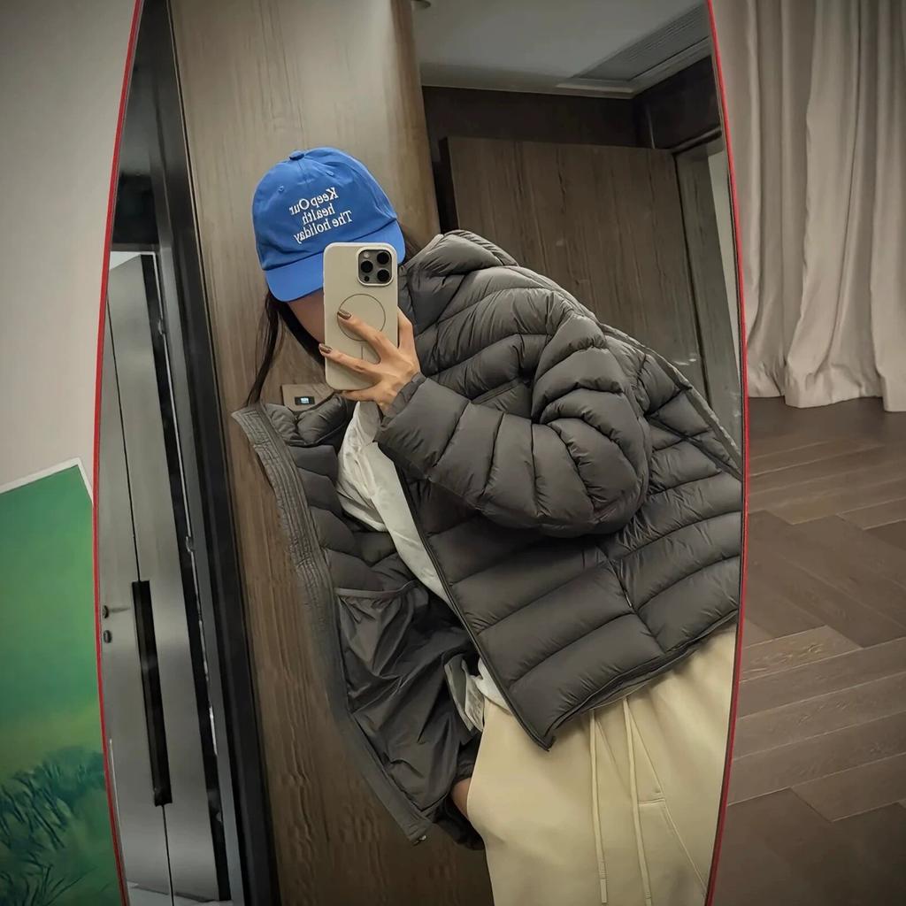 Women's light down cotton clothes, winter new fashion casual hooded ribs cotton clothes jacket