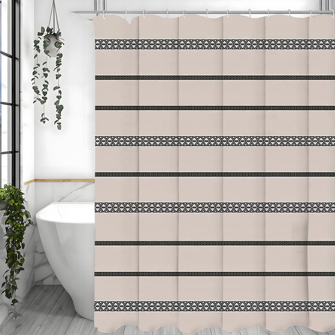 

Черно-белая ромбовидная тотемная пилообразная линия занавеска для душа, декоративная занавеска для душа для ванной комнаты, водонепроницаемая занавеска для душа с H 90*180cm