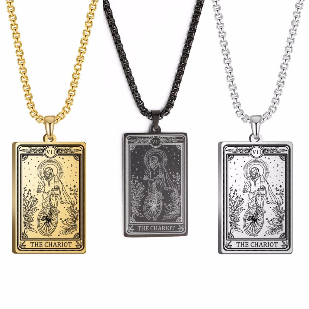 Collana Tarot Scheletro Calendula Strega Talismano Acciaio Inossidabile Coppia Teschio Abbraccio Collana Gay Amuleto Gioielli Regalo di Halloween
