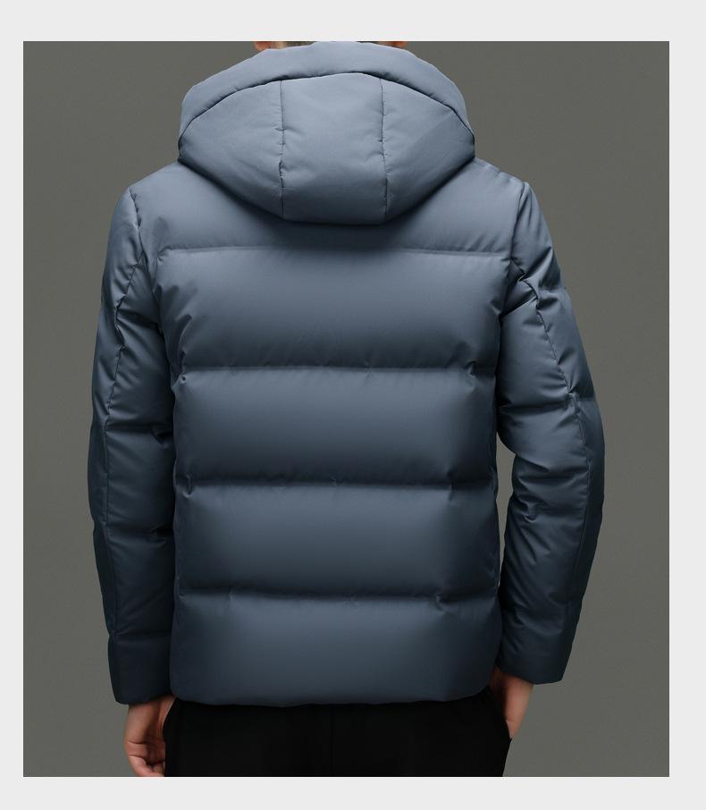 Men's 90% Goose Down Hooded Winter Jacket – Casual, Warm, Fashionable, Short Coat