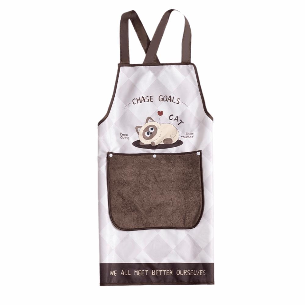 Detachable Hand Wipe Kitchen Oil Resistant Apron Dirt-Proof Catering Work Clothes  Home Use
