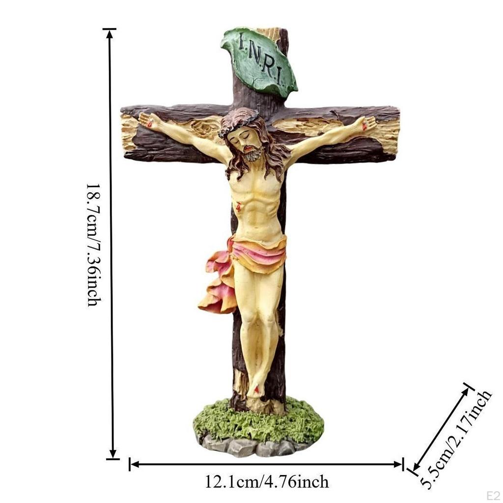 Jesus Kruzifix Kreuze Figur Wandkreuz Desktop Statue Religiöses Geschenk Beten