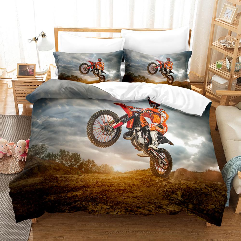 Comforter 3D Motorcycle Bedding Sets With Twin Full Queen King Bedclothes