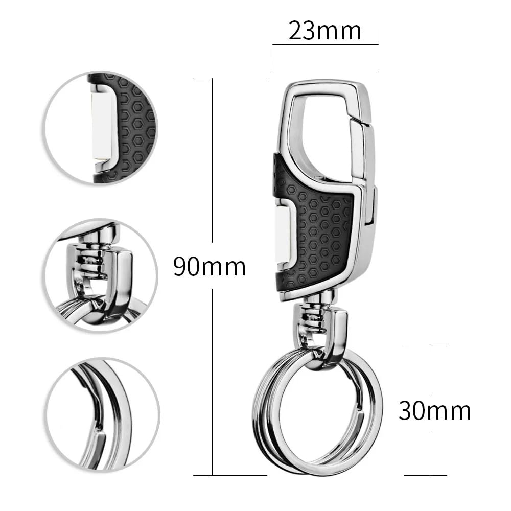 Samcos Key Chain, Car, Motorcycle, Key Ring, Key Chain, For Car, Home, Bicycle, House Keys, Lost Prevention, Unisex, Black