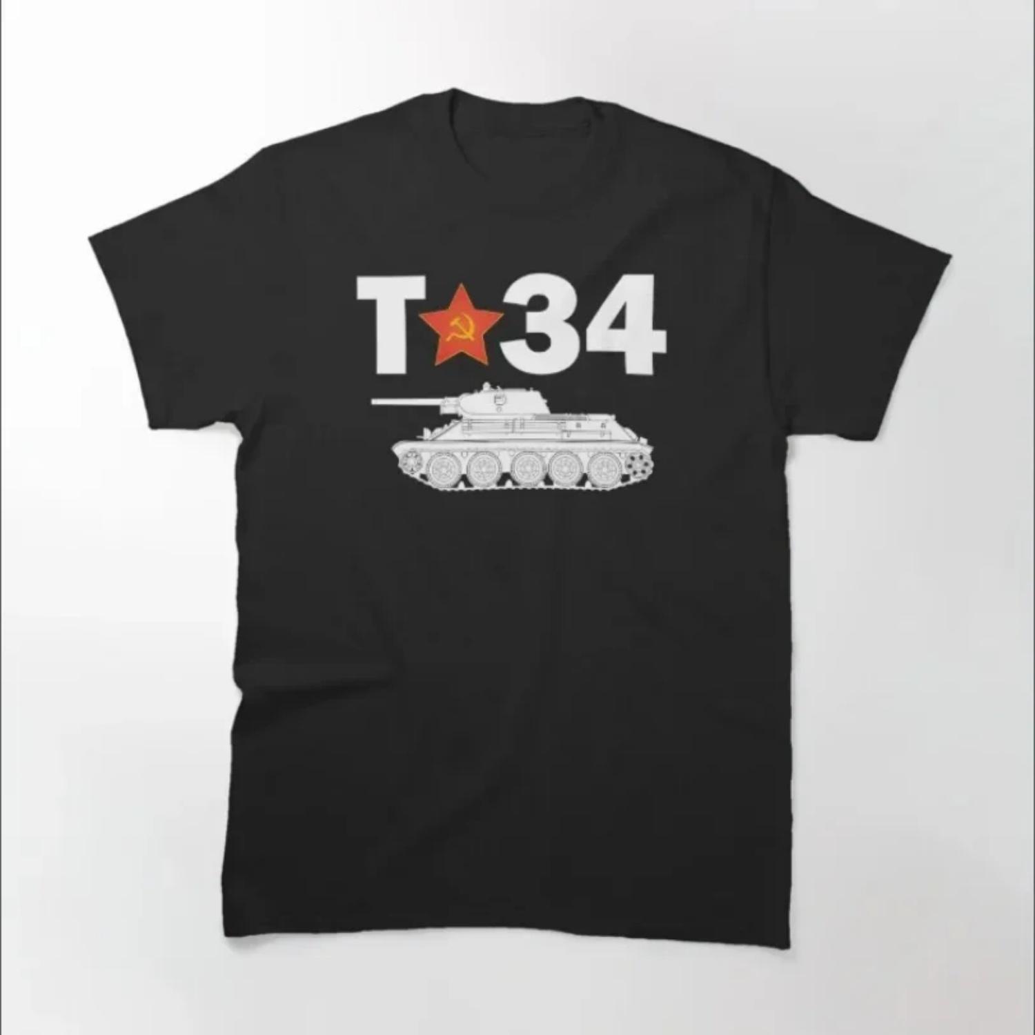 

WWII Soviet T-34-76 Model 1941 Battle of Moscow T-Shirt 100% Cotton O-Neck Summer Short Sleeve Casual Mens T-shirt Size S-3XL XXXXXL чорний