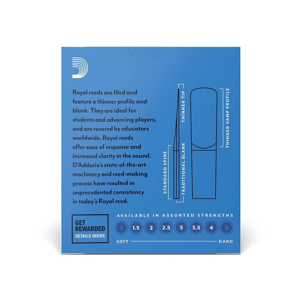 WoodWinds Reeds for Alto Clarinet ROYAL RDB1020 Pack of 10 D'Addario D'Addario [Hardness 2.0] []